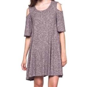 ❤️ 2 for $15 ❤️ Cold Shoulder Brown Dress